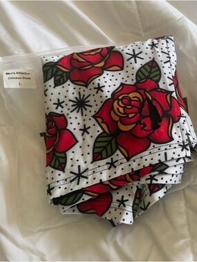 Tachuntfish Men’s Athletic Shorts (Large no liner) Crimson Rose